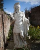 AN IMPRESSIVE, NEAR LIFE-SIZE COMPOSITE STONE FIGURE OF MARS