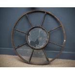 A 19TH CENTURY FRENCH CAST IRON CIRCULAR WINDOW FRAME