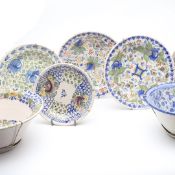 A COLLECTION OF FIVE SPANISH PAINTED PLATES