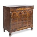 A 19TH CENTURY SPANISH MAHOGANY AND MARQUETRY CHEST OF DRAWER CIRCA 1835
