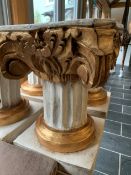 A PAIR OF LAMP BASES MODELLED AS CORINTHIAN COLUMNS