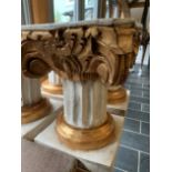 A PAIR OF LAMP BASES MODELLED AS CORINTHIAN COLUMNS