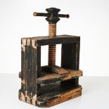 A 19TH CENTURY SWEDISH PAINTED WOOD HERB PRESS
