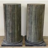 A LARGE PAIR OF ITALIAN PAINTED WOODEN COLUMNS