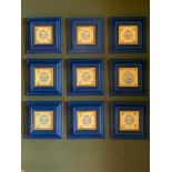 A SET OF NINE 19TH CENTURY DELFT TILES IN FRAMES