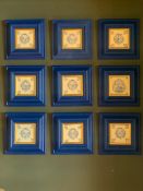 A SET OF NINE 19TH CENTURY DELFT TILES IN FRAMES