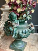A 19TH CENTURY NEO-CLASSICAL STYLE CAST IRON JARDINIERE