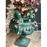 A 19TH CENTURY NEO-CLASSICAL STYLE CAST IRON JARDINIERE