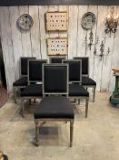 A SET OF SIX FRENCH PROVINCIAL STYLE LIMED WOOD DINING CHAIRS
