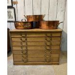 A 19TH CENTURY PINE PLAN CHEST