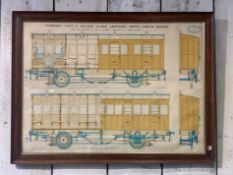 A PRINT DEPICTING DESIGNS FOR RAILWAY CARRIAGES