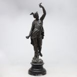 A LATE 19TH CENTURY FRENCH SPELTER FIGURE OF MERCURY