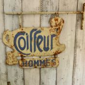 A FIRST HALF 20TH CENTURY FRENCH PAINTED METAL SIGN