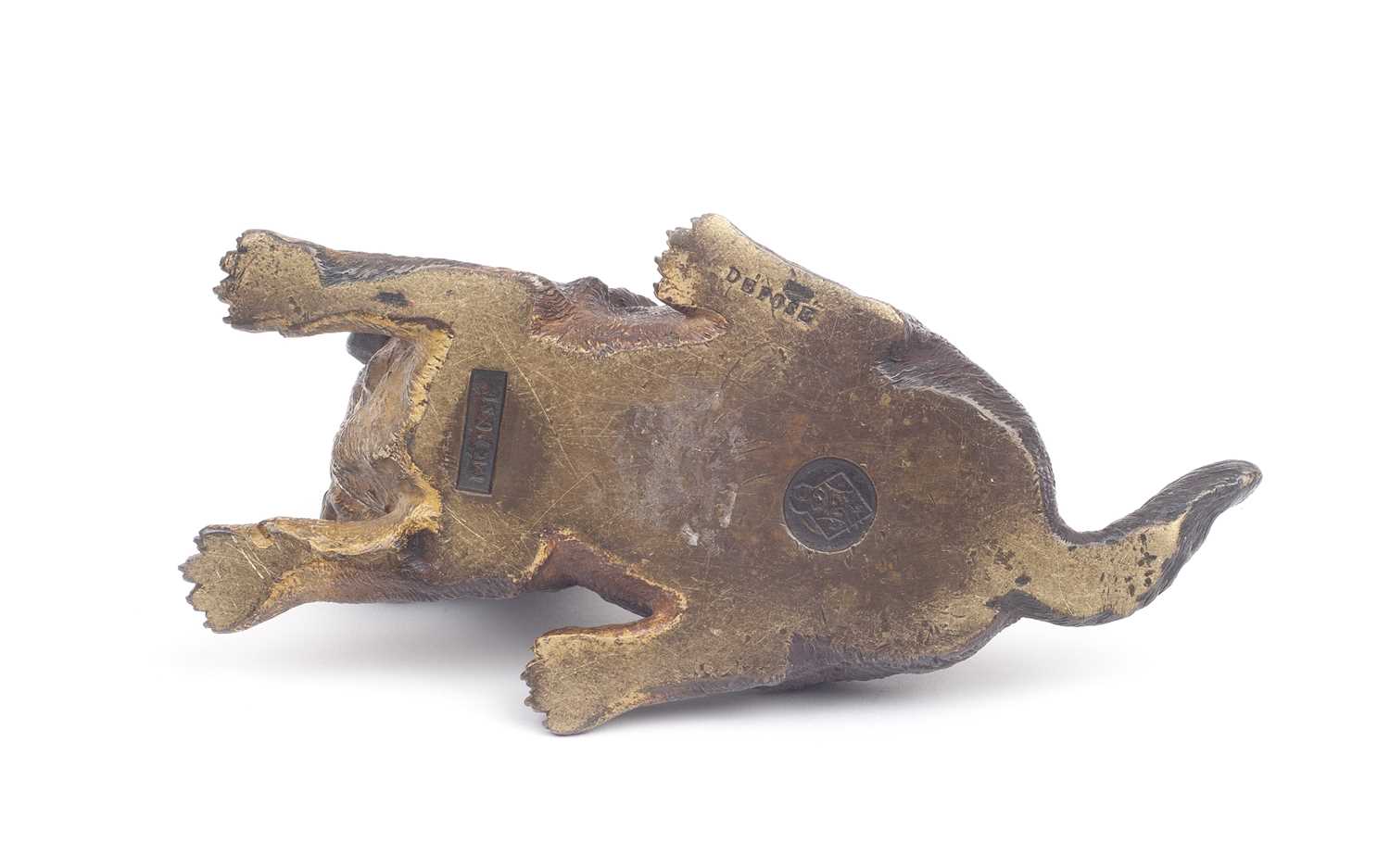 A LATE 19TH CENTURY COLD PAINTED BRONZE MODEL OF A PUPPY - Bild 2 aus 3