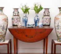 A MASSIVE PAIR OF JAPANESE MEIJI PERIOD AODE KUTANI PORCELAIN VASES