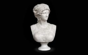 JEAN-BAPTISTE CLESINGER (FRENCH, 1814-1883): A MARBLE BUST OF CLEOPATRA