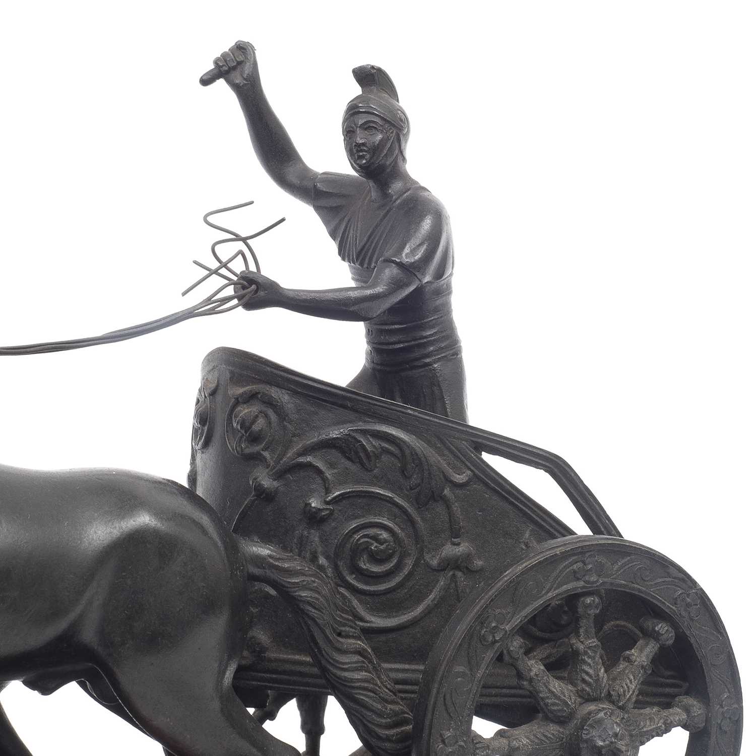 A 19TH CENTURY GRAND TOUR BRONZE OF A CHARIOT BY GIORGIO SOMMER, NAPLES - Image 4 of 5