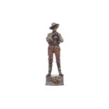 GOLDSCHEIDER (1845-1897): A COLD PAINTED TERRACOTTA FIGURE OF A COWBOY