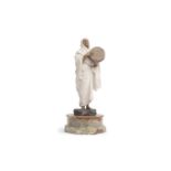 LOUIS HOTTOT (FRENCH, 1829-1905): A MARBLE AND PARCEL GILT FIGURE OF AN ARAB