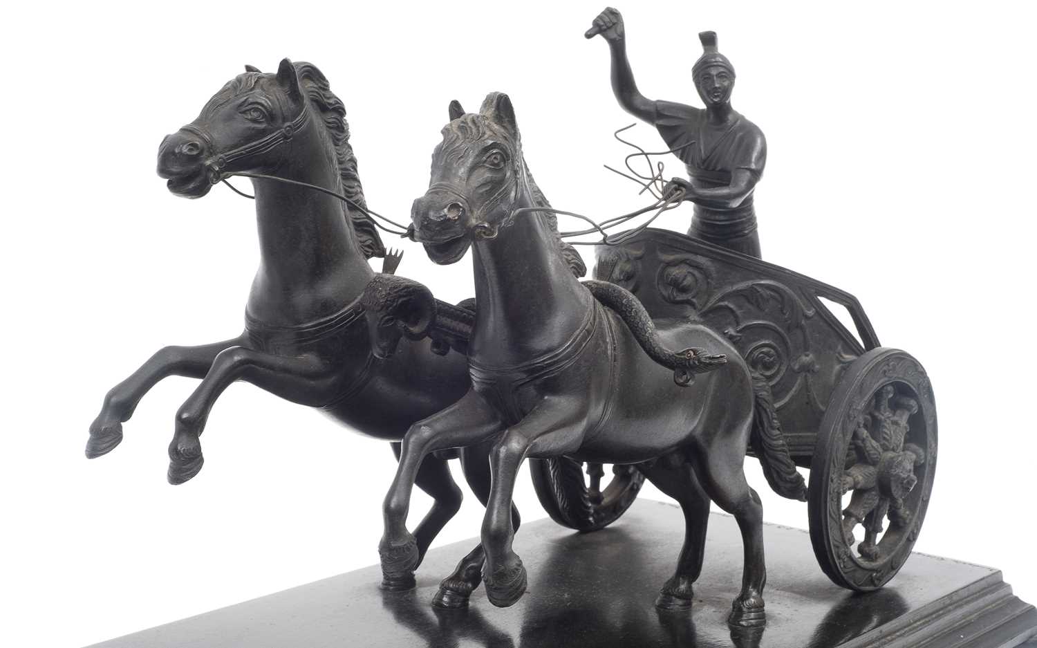 A 19TH CENTURY GRAND TOUR BRONZE OF A CHARIOT BY GIORGIO SOMMER, NAPLES - Image 5 of 5