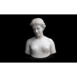 A 19TH CENTURY MARBLE BUST OF EVE, POSSIBLY BY HIRAM POWERS (AMERICAN, 1805-1873)