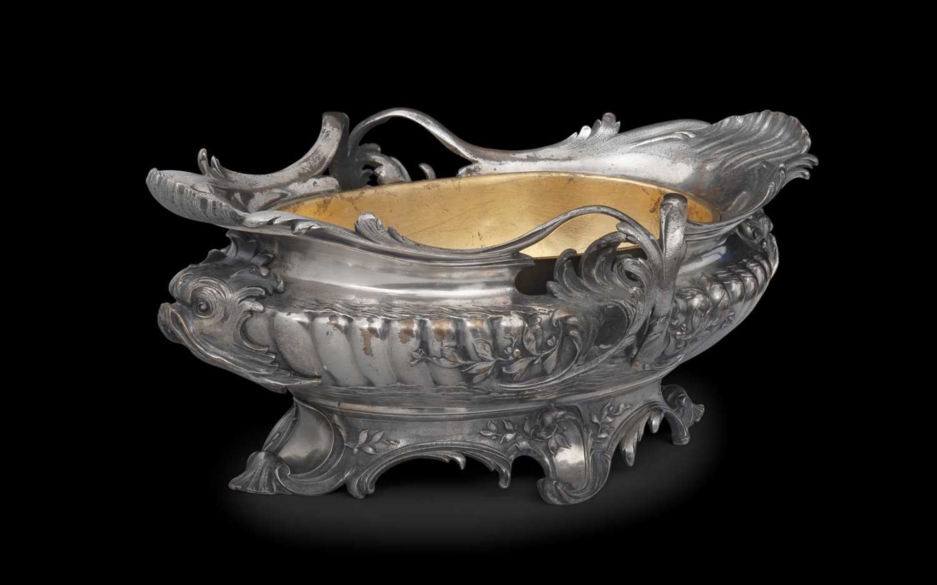 H. LUPPENS & CIE: A LATE 19TH CENTURY SILVERED BRONZE JARDINIERE