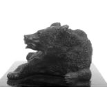 A RARE 19TH CENTURY RUSSIAN CAST IRON MODEL OF A BEAR