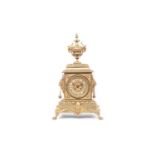 A LARGE LATE 19TH CENTURY FRENCH GILT BRONZE MANTEL CLOCK