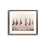 A LARGE PHOTOGRAPHIC PRINT OF A SIX METER YACHT RACE