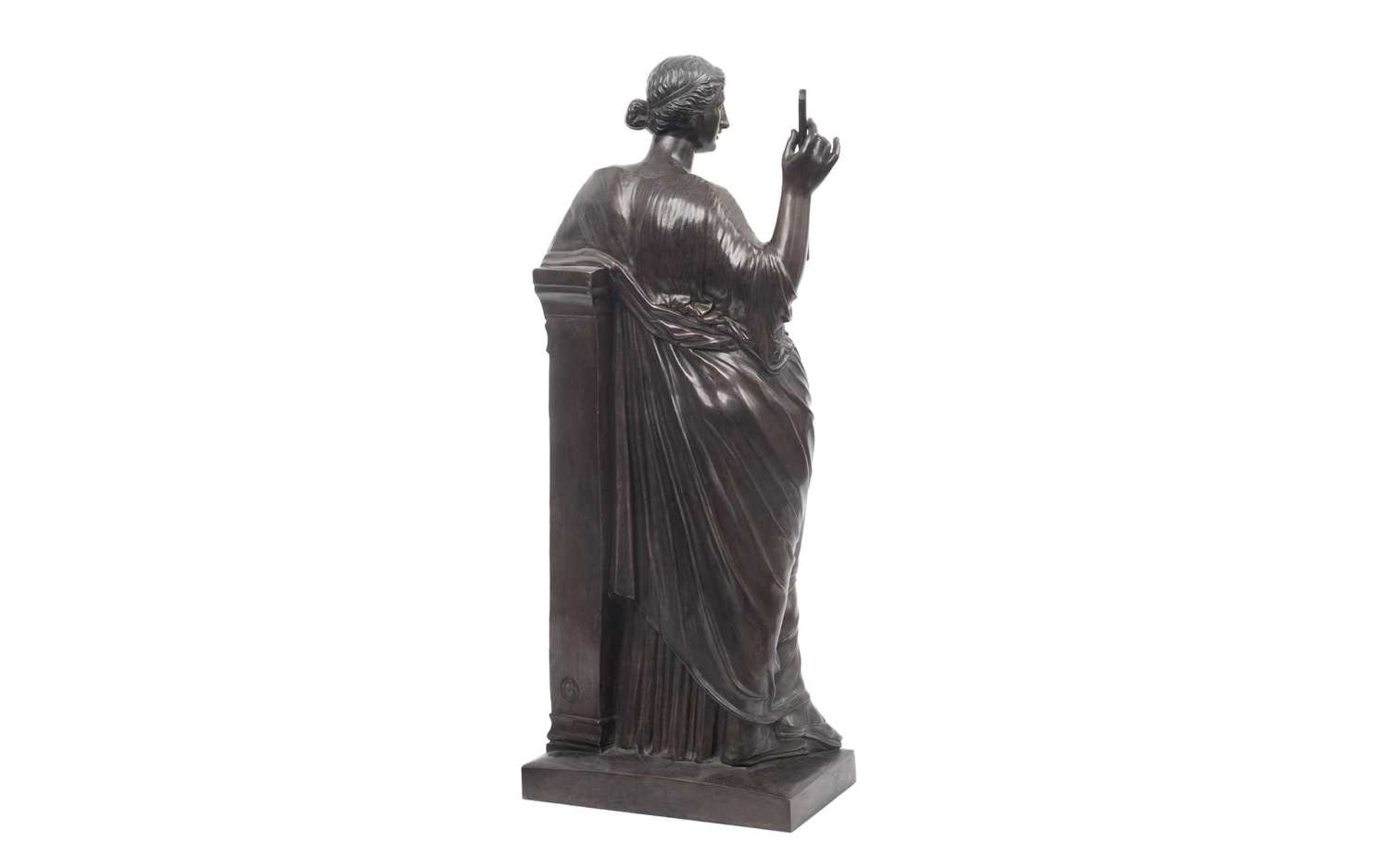 ATTRIBUTED TO F. BARBEDIENNE: A LARGE 19TH CENTURY BRONZE FIGURE OF EUTERPE - Image 3 of 6