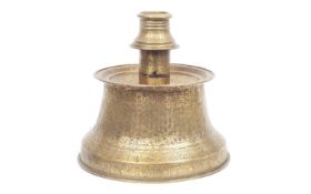 A 14TH CENTURY STYLE MAMLUK ENGRAVED BRASS CANDLESTICK