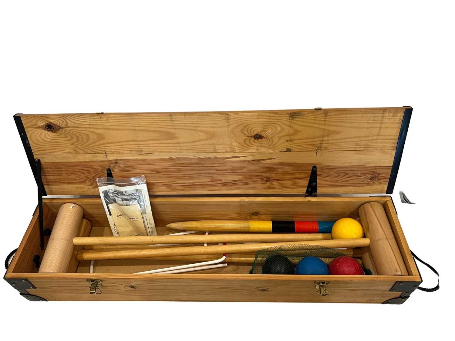 A CROQUET SET IN PINE BOX - Image 3 of 3