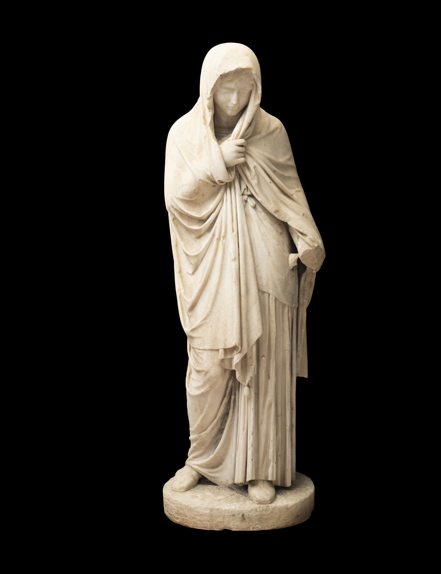 BENJAMIN EDWARD SPENCE (1822-1866): A LARGE MARBLE FIGURE 'HIGHLAND MARY', CIRCA 1855