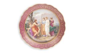 A LARGE LATE 19TH CENTURY MEISSEN CABINET PLATE / CHARGER