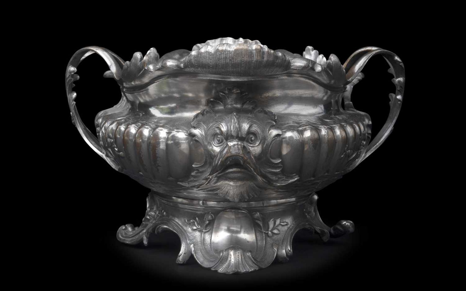 H. LUPPENS & CIE: A LATE 19TH CENTURY SILVERED BRONZE JARDINIERE - Image 2 of 2