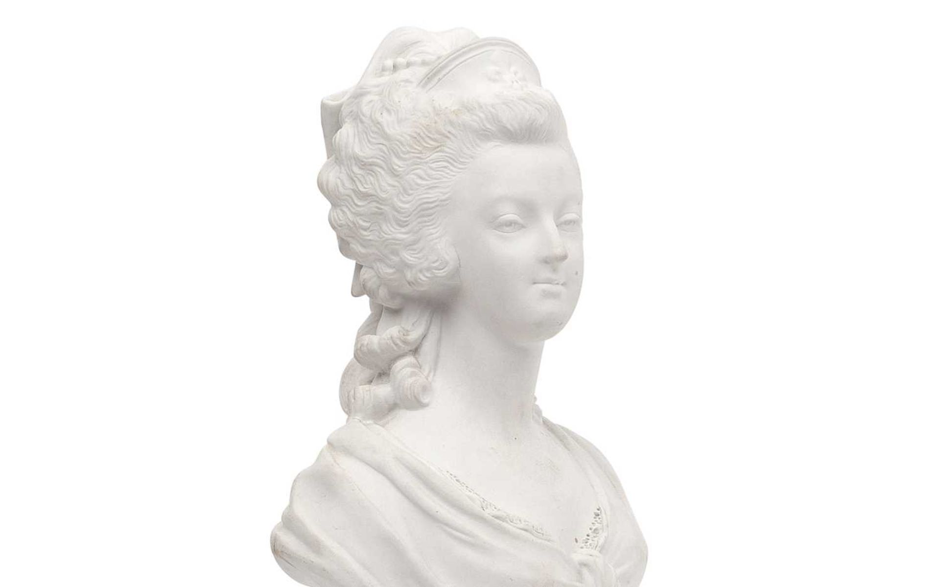 AFTER ALEXANDRE BRACHARD (FRENCH, 1775-1830): A LIMOGES BUST OF MARIE ANTOINETTE - Image 2 of 3