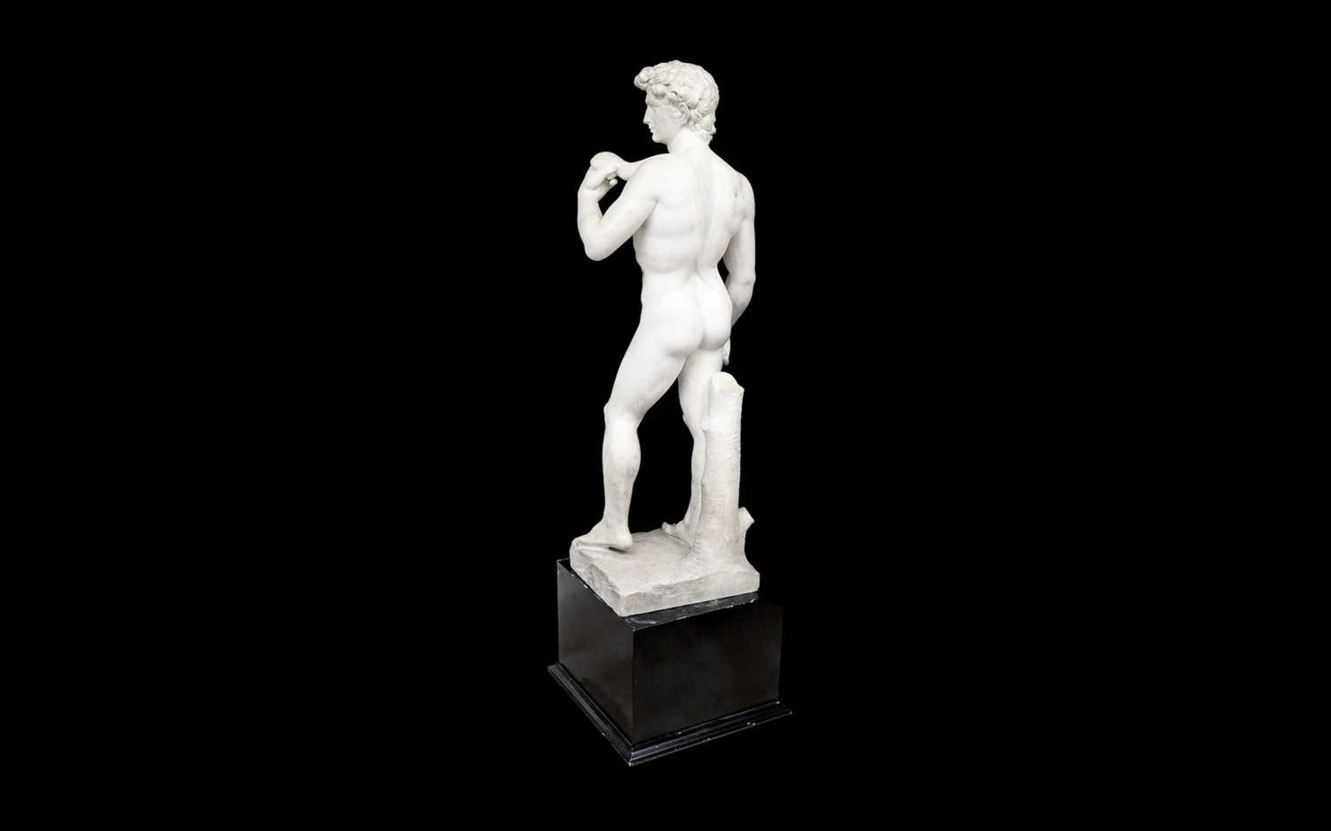 A LARGE 19TH CENTURY ITALIAN MARBLE FIGURE OF DAVID AFTER MICHELANGELO - Image 2 of 7