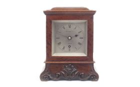 A MID 19TH CENTURY ENGLISH FOUR GLASS LIBRARY CLOCK SIGNED 'BENNETT, 65 CHEAPSIDE'