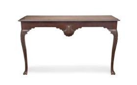 AN 18TH CENTURY AND LATER IRISH MAHOGANY CONSOLE TABLE