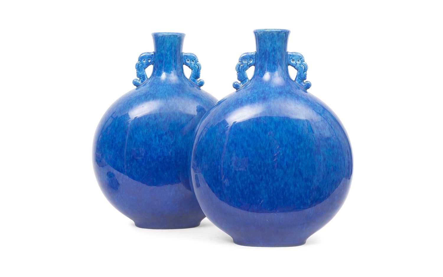 A LARGE PAIR OF 19TH CENTURY SEVRES PORCELAIN MOON FLASK VASES BY PAUL MILET - Image 2 of 4