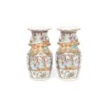 A PAIR OF LATE 19TH CENTURY CHINESE CANTON PORCELAIN VASES