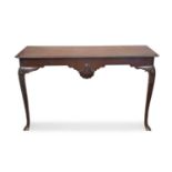 AN 18TH CENTURY AND LATER IRISH GEORGE II STYLE MAHOGANY CONSOLE TABLE