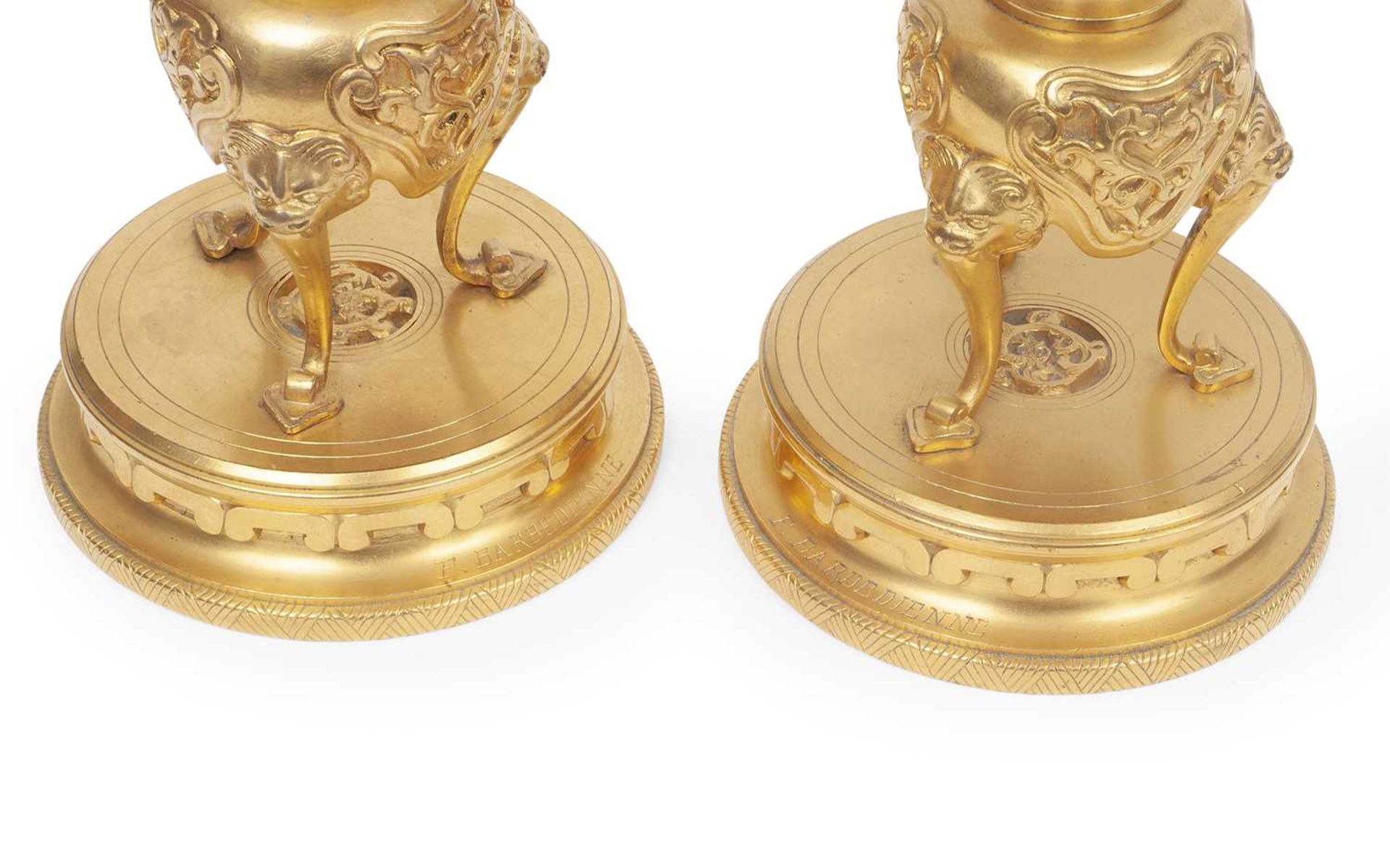 A VERY FINE PAIR OF 19TH CENTURY ORMOLU CANDELABRA BY BARBEDIENNE AND EDOUARD LIEVRE - Image 3 of 4