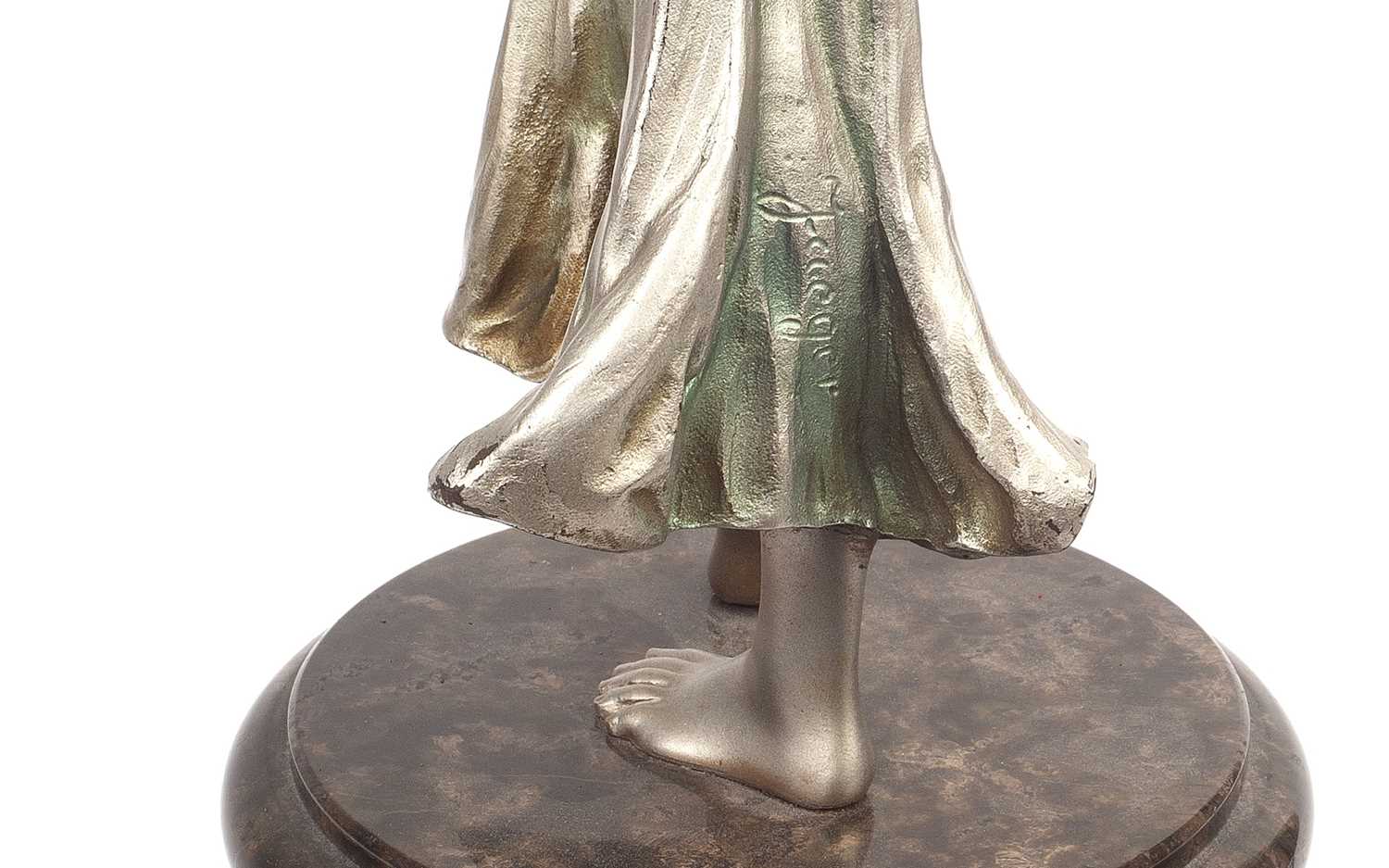 GOTTHILF JAEGER (GERMAN, 1871-1933): A SILVER AND GILT BRONZE FIGURE OF A DANCING GIRL - Bild 4 aus 4