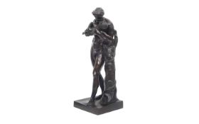 AFTER THE ANTIQUE: A 19TH CENTURY BRONZE OF SILENUS AND THE INFANT BACCHUS