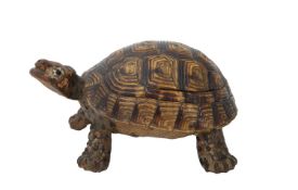 A 19TH CENTURY TORTOISESHELL BOX MODELLED AS A TORTOISE