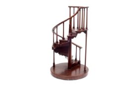 A MAHOGANY ARCHITECTS MODEL OF A STAIRCASE