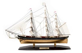 A PAINTED WOOD MODEL OF A GALLEON