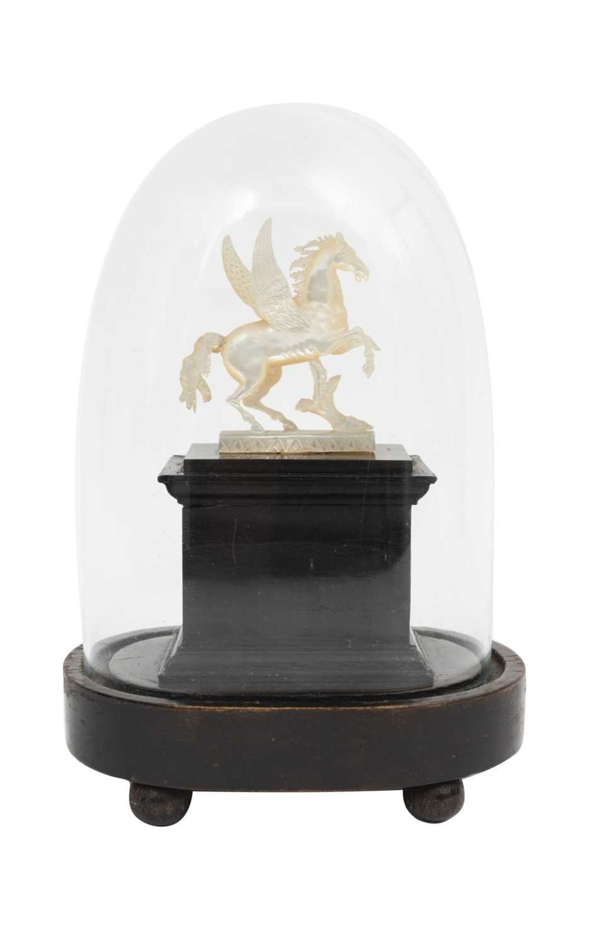 A 19TH CENTURY CARVED MOTHER OF PEARL MODEL OF A PEGASUS - Image 2 of 3