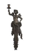 A BELLE EPOCH STYLE BRONZE WALL LIGHT MODELLED AS A FAIRY